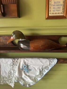 Vintage Wooden Duck Match Holder